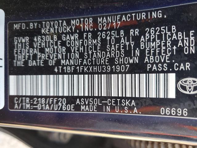 VIN 4T1BF1FKXHU391907 2017 Toyota Camry, LE no.12