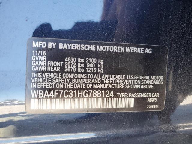 2017 BMW 430I GRAN - WBA4F7C31HG788124