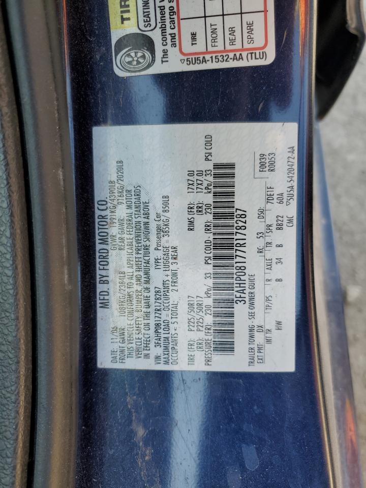 Lot #3034323067 2007 FORD FUSION SEL