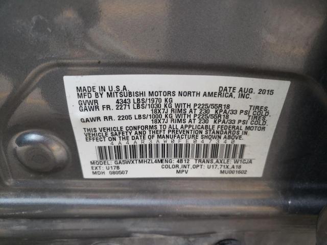2015 MITSUBISHI OUTLANDER - 4A4AR3AW0FE047340