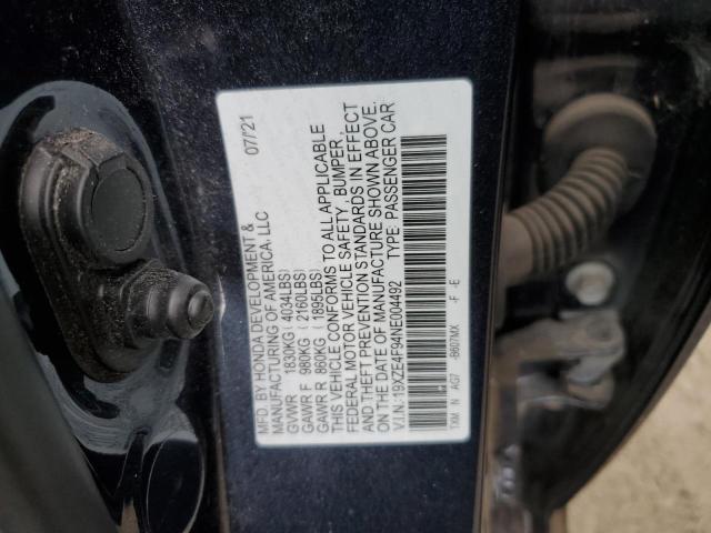 VIN 19XZE4F94NE004492 2022 Honda Insight, Touring no.12