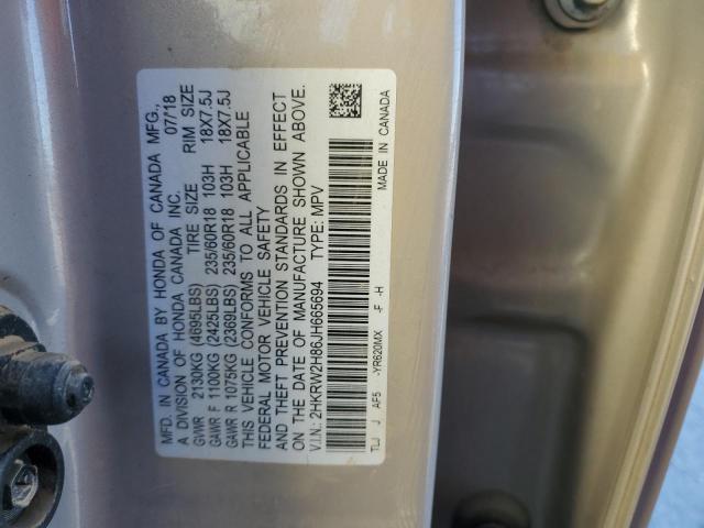 VIN 2HKRW2H86JH665694 2018 Honda CR-V, Exl no.14