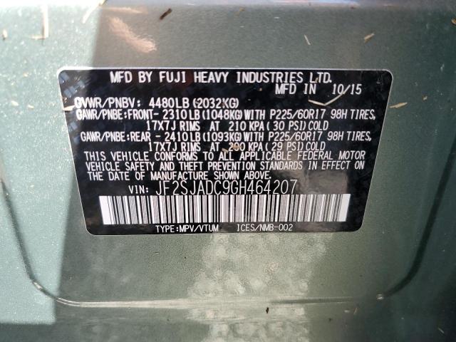 VIN JF2SJADC9GH464207 2016 Subaru Forester, 2.5I Pr... no.14