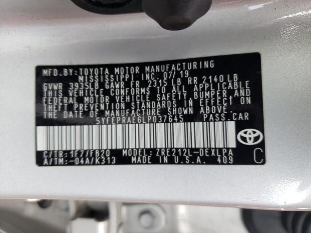 2020 TOYOTA COROLLA LE - 5YFEPRAE6LP037645