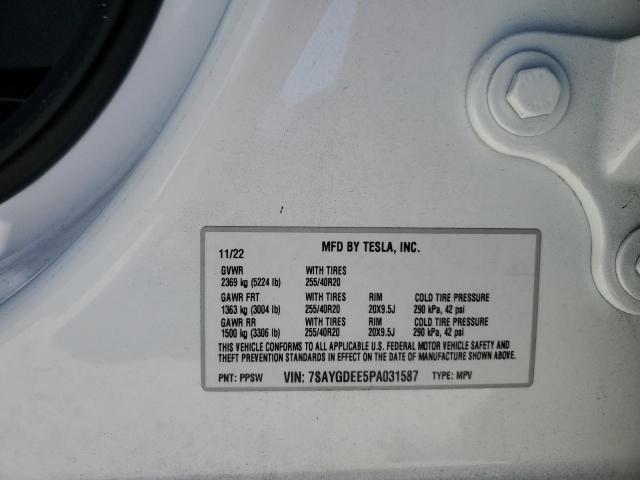 VIN 7SAYGDEE5PA031587 2023 Tesla MODEL Y no.14