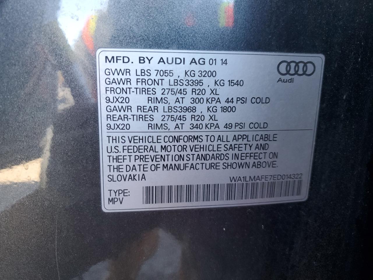 Lot #2945436713 2014 AUDI Q7 PREMIUM