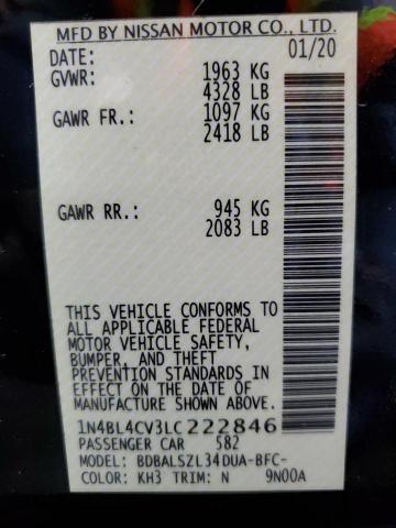 2020 NISSAN ALTIMA SR - 1N4BL4CV3LC222846
