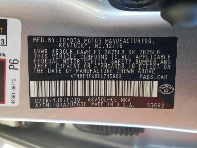 VIN 4T1BF1FK9HU715803 2017 Toyota Camry, LE no.12