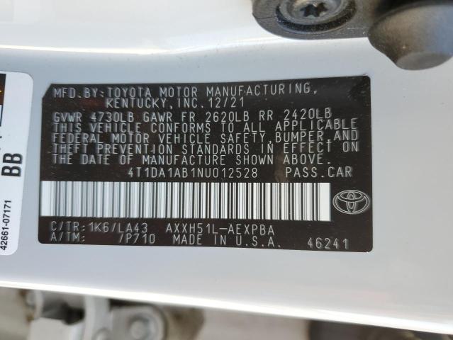 VIN 4T1DA1AB1NU012528 2022 TOYOTA AVALON no.13