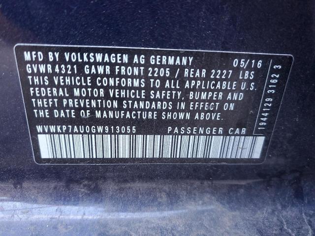 2016 VOLKSWAGEN E-GOLF SE - WVWKP7AU0GW913055