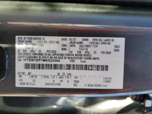 2021 FORD F150 SUPER - 1FTEW1EP7MKD25304