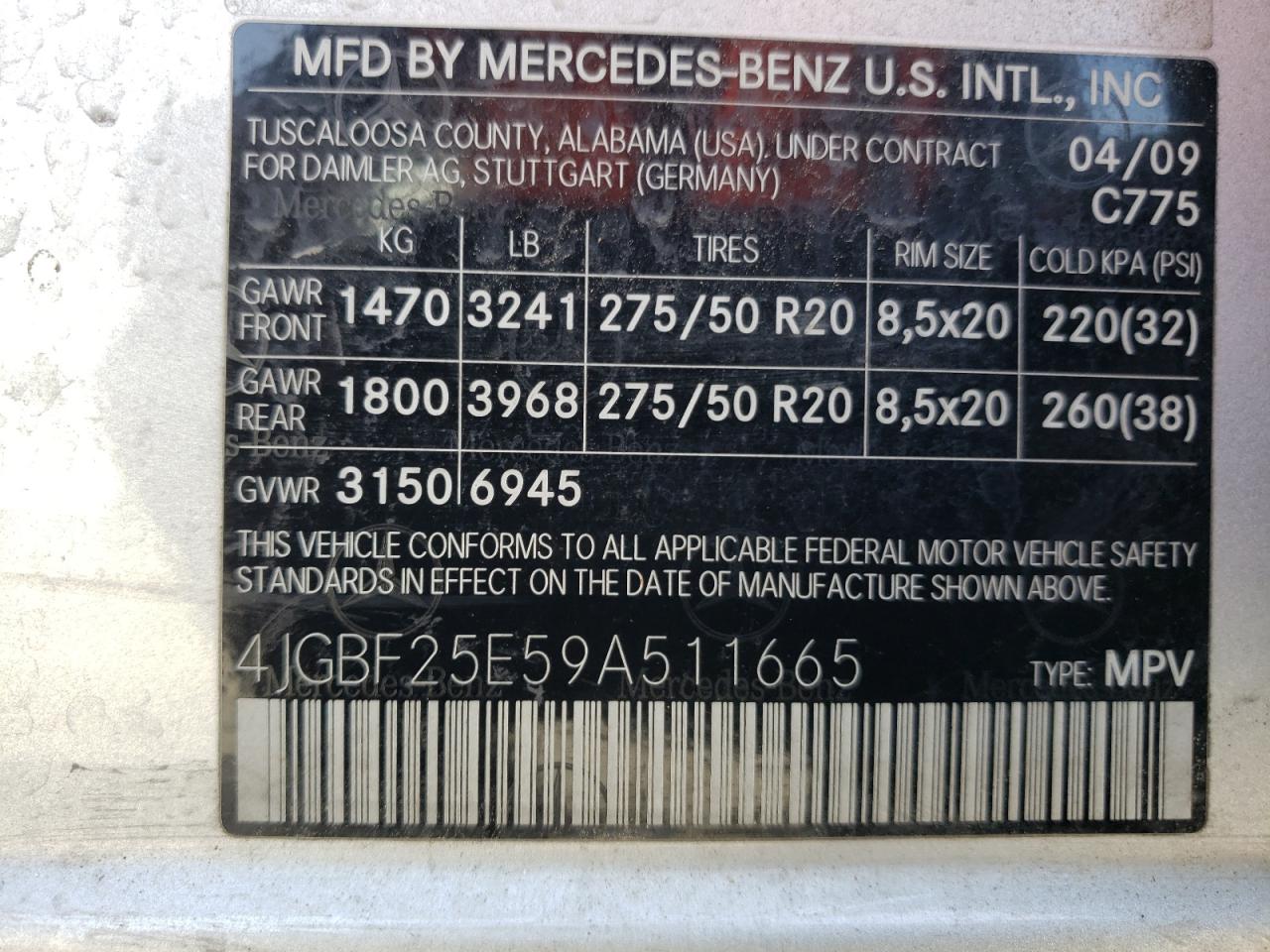 Lot #3033144986 2009 MERCEDES-BENZ GL