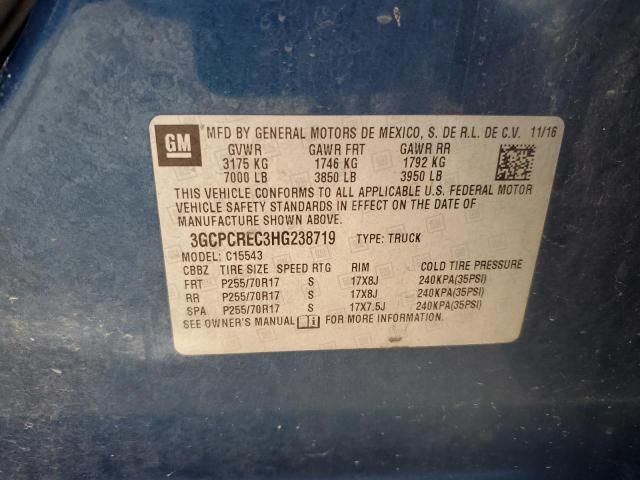2017 CHEVROLET SILVERADO - 3GCPCREC3HG238719