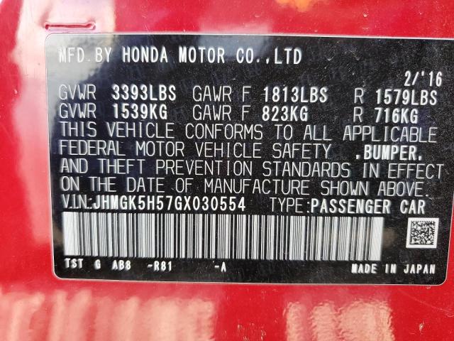 2016 HONDA FIT LX - JHMGK5H57GX030554