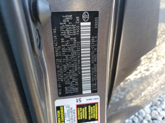 2019 TOYOTA CAMRY L - 4T1B11HK1KU762312