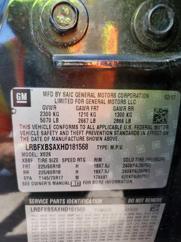 VIN LRBFXBSAXHD181568 2017 Buick Envision, Essence no.14