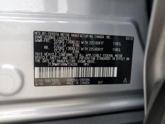 2022 TOYOTA RAV4 LE - 2T3MWRFV8NW134099