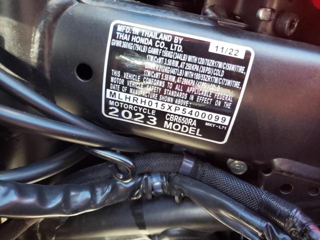 2023 HONDA CBR650 RA MLHRH015XP5400099