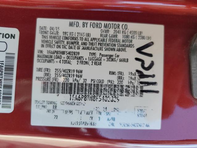 2015 FORD MUSTANG - 1FA6P8TH8F5402839