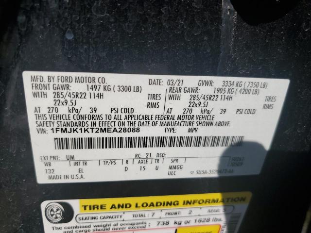 2021 FORD EXPEDITION - 1FMJK1KT2MEA28088