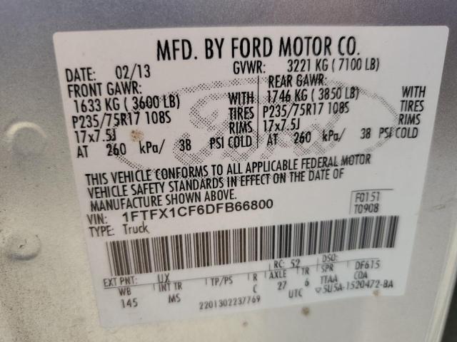 VIN 1FTFX1CF6DFB66800 2013 FORD F-150 no.12