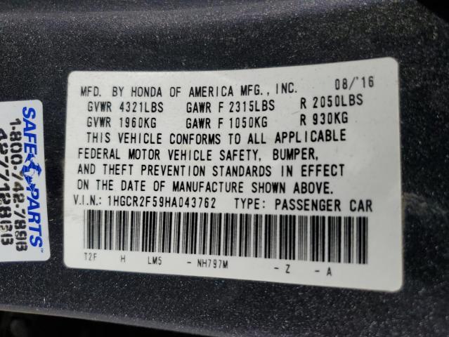 2017 HONDA ACCORD SPO - 1HGCR2F59HA043762