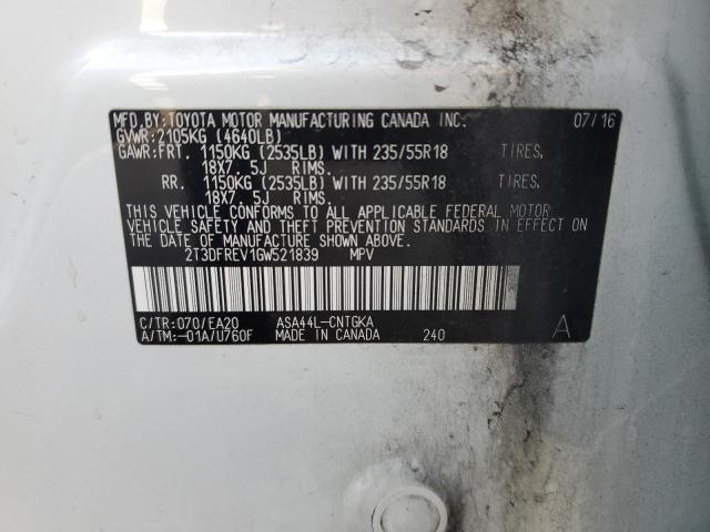 2016 TOYOTA RAV4 LIMIT - 2T3DFREV1GW521839