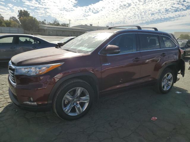 TOYOTA HIGHLANDER 2015 burgundy  hybrid engine 5TDDCRFH6FS012637 photo #1