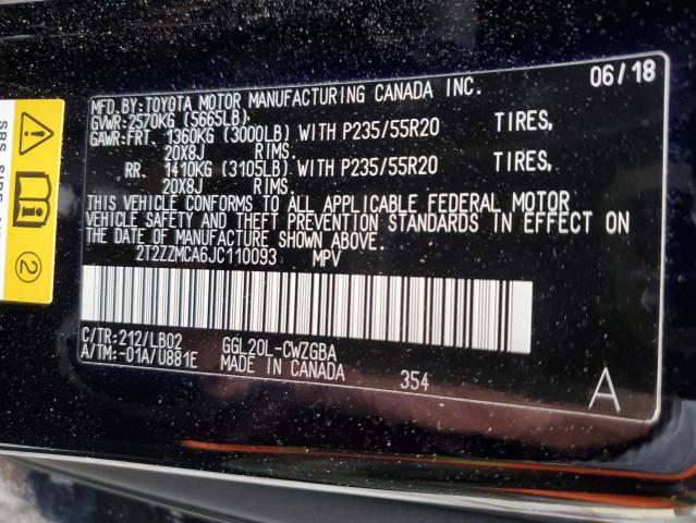 2018 LEXUS RX 350 BAS - 2T2ZZMCA6JC110093