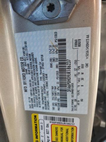 VIN 3FA6P0HD9JR186237 2018 Ford Fusion, SE no.12