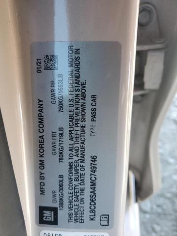 2021 CHEVROLET SPARK 1LT - KL8CD6SA4MC749746