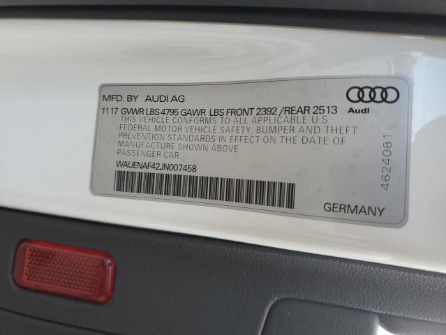 VIN WAUENAF42JN007458 2018 AUDI A4 no.12