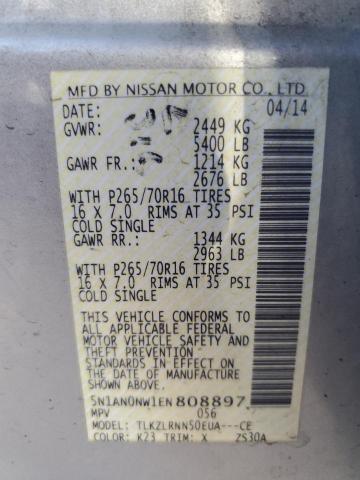 VIN 5N1AN0NW1EN808897 2014 Nissan Xterra, X no.13