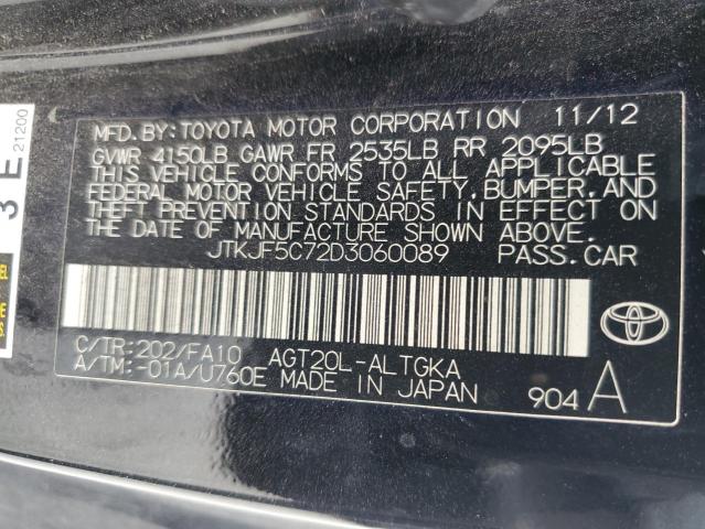 VIN JTKJF5C72D3060089 2013 Toyota Scion no.12