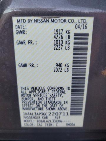 2016 NISSAN ALTIMA 2.5 - 1N4AL3AP3GC220711