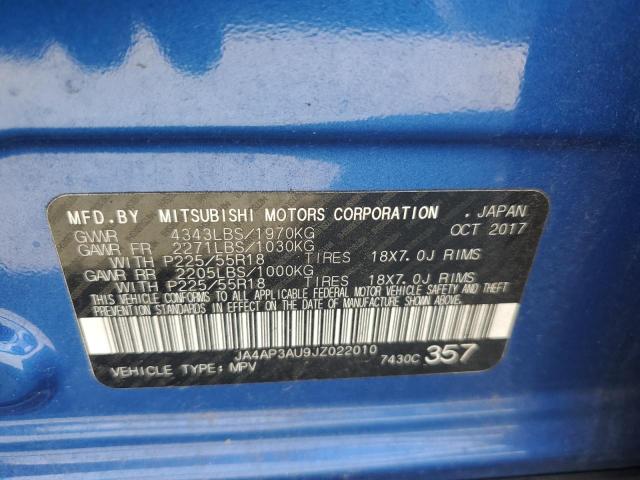 2018 MITSUBISHI OUTLANDER - JA4AP3AU9JZ022010
