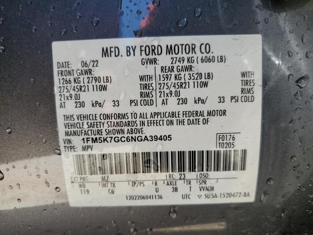 2022 FORD EXPLORER S - 1FM5K7GC6NGA39405