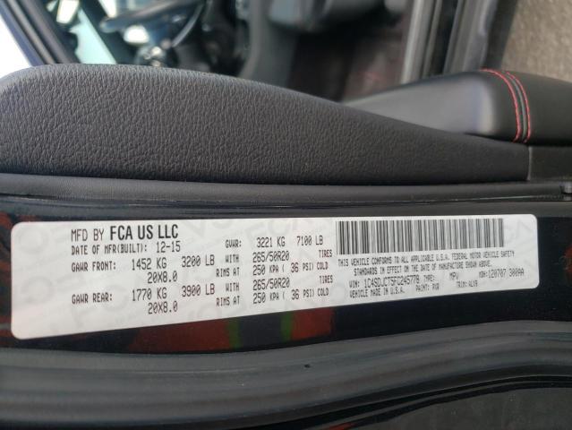 2015 DODGE DURANGO R/ - 1C4SDJCT5FC245778