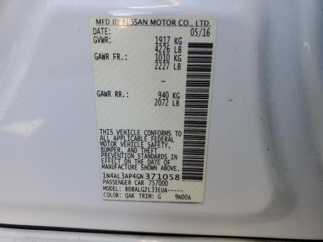 2016 NISSAN ALTIMA 2.5 - 1N4AL3AP4GN371058