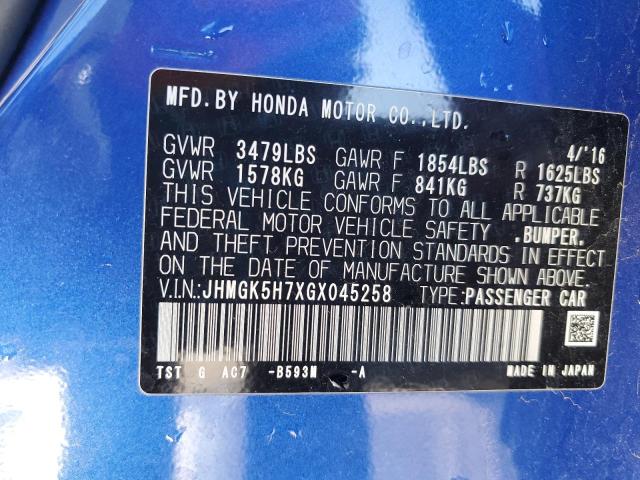2016 HONDA FIT EX - JHMGK5H7XGX045258