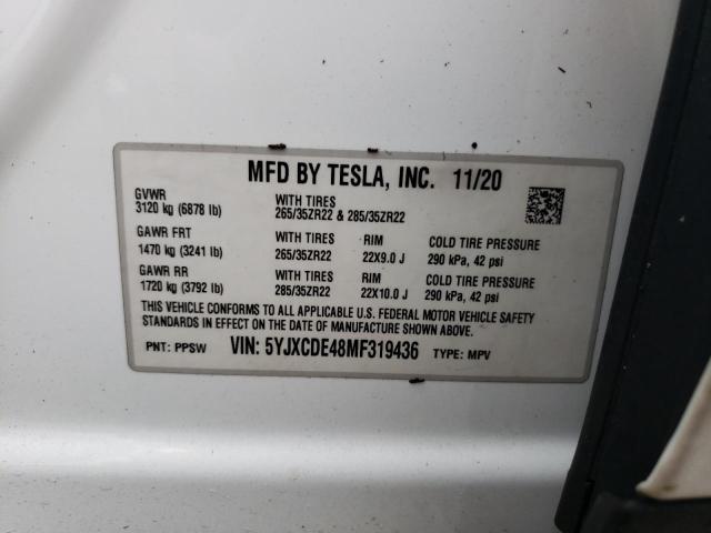 VIN 5YJXCDE48MF319436 2021 Tesla MODEL X no.14