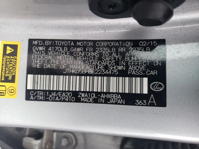 2015 LEXUS CT 200 - JTHKD5BH8F2234475