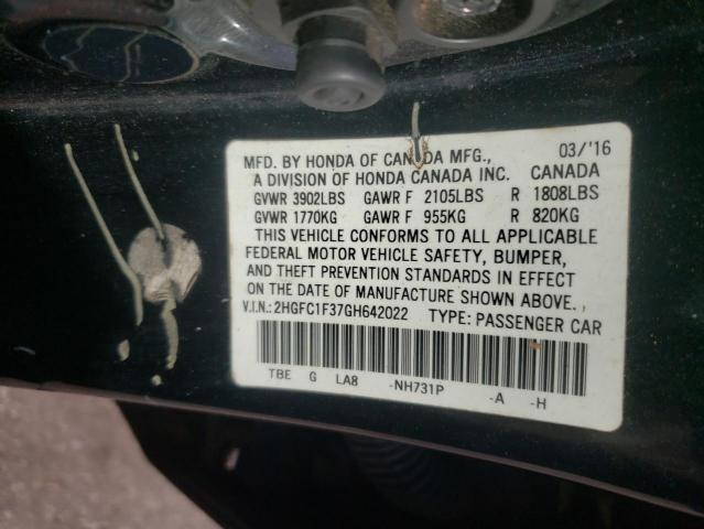 2016 HONDA CIVIC EX - 2HGFC1F37GH642022