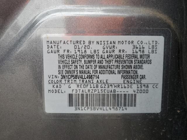 2020 NISSAN KICKS S - 3N1CP5BV4LL498714