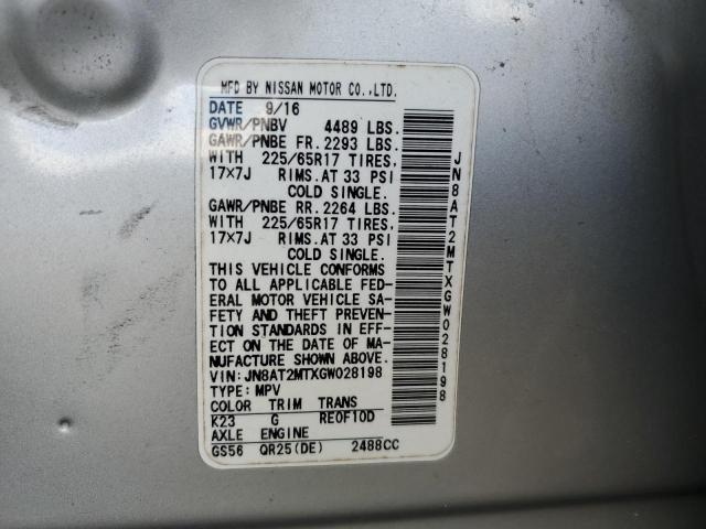 VIN JN8AT2MTXGW028198 2016 Nissan Rogue, S no.13