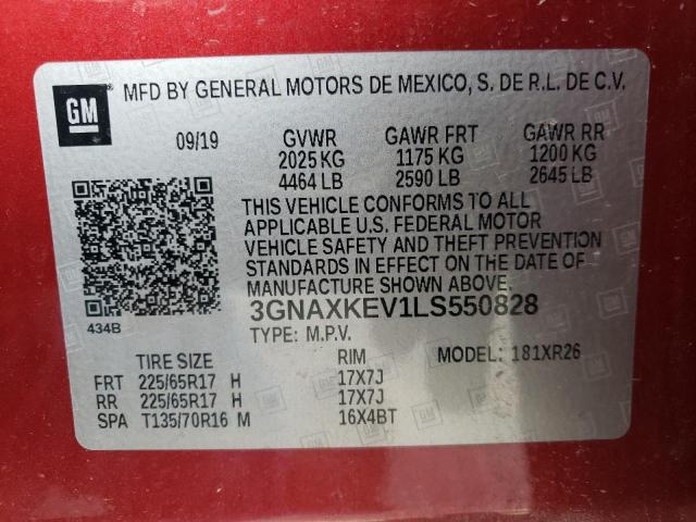 2020 CHEVROLET EQUINOX LT - 3GNAXKEV1LS550828