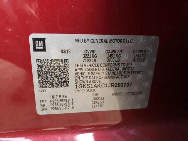 2018 GMC YUKON SLE 1GKS1AKC1JR290737