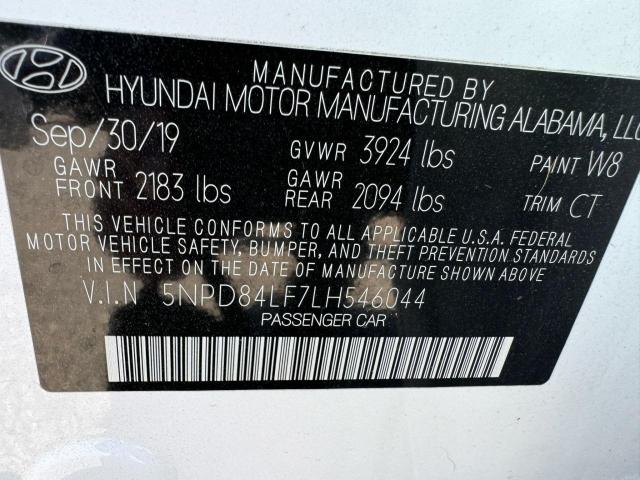 VIN 5NPD84LF7LH546044 2020 Hyundai Elantra, Sel no.10