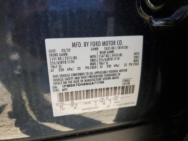 2022 FORD EXPLORER X - 1FMSK7DH8NGA71789