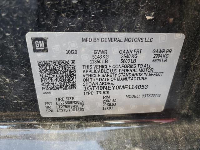 2021 GMC SIERRA K25 - 1GT49NEY0MF114053